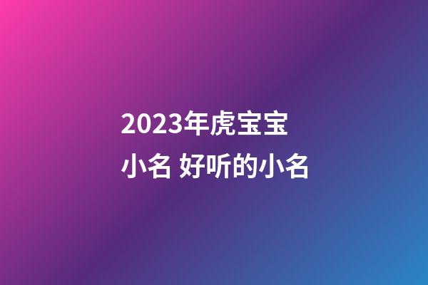 2023年虎宝宝小名 好听的小名